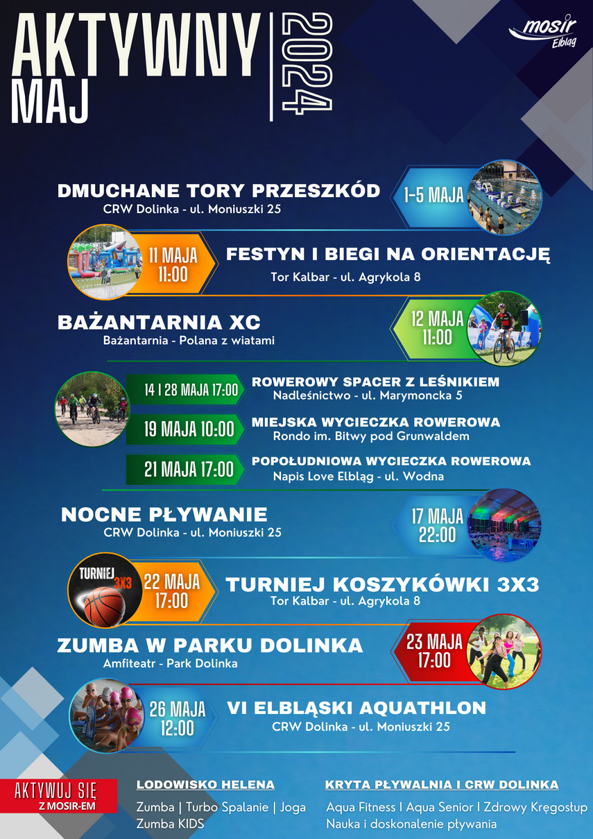 Elbląg, Aktywny maj z MOSiR-em Elbląg, Aktywny maj z MOSiR-em