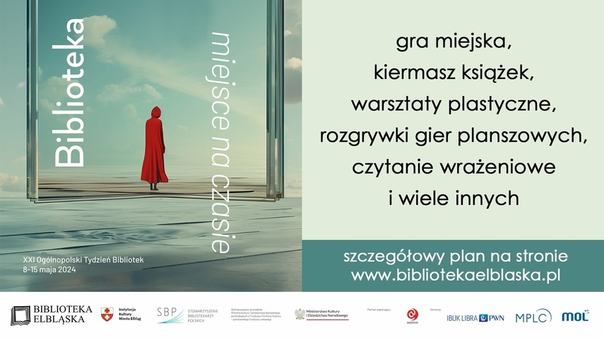 Elbląg, Codzienne atrakcje na Tydzień Bibliotek: 8-15 maja Elbląg, Codzienne atrakcje na Tydzień Bibliotek: 8-15 maja