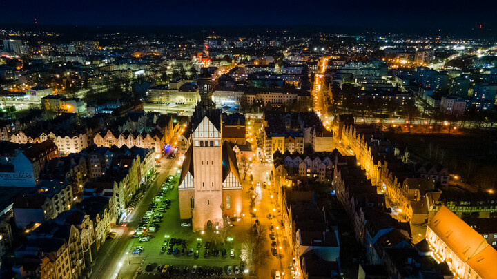 Elbląg, Elbląg z lotu ptaka, Fotka Miesiąca, marzec 2021, autor: Breand