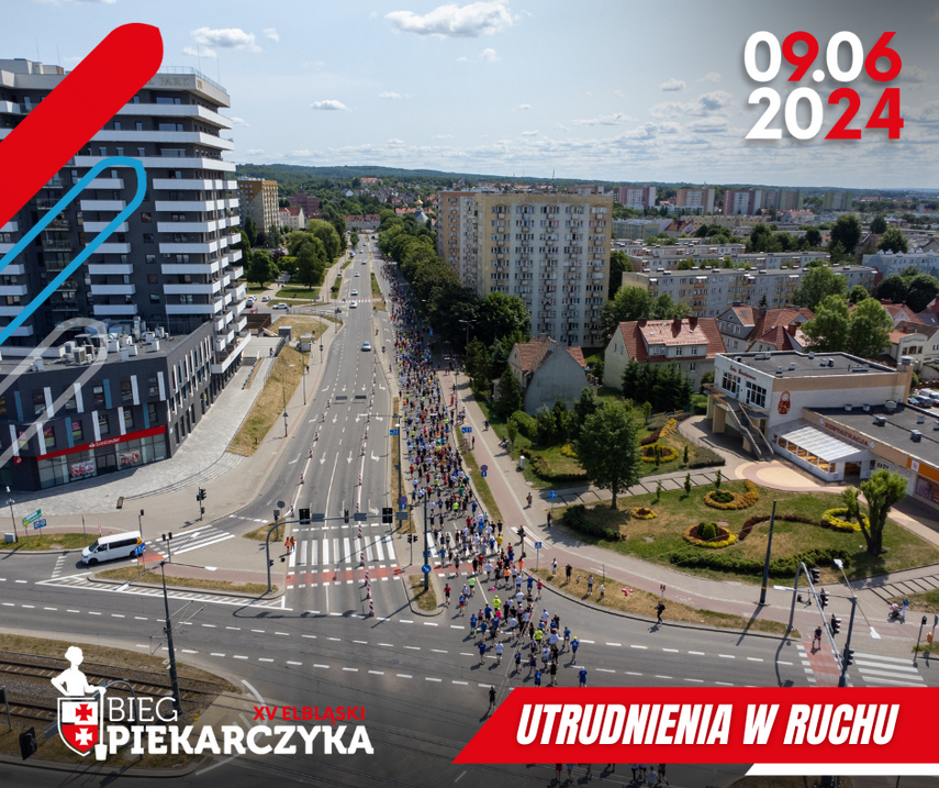 Elbląg, XV Bieg Piekarczyka - utrudnienia w ruchu Elbląg, XV Bieg Piekarczyka - utrudnienia w ruchu