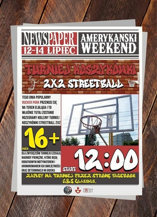 Elbląg, Nadciąga amerykański weekend. Zapisz się na turniej streetballa