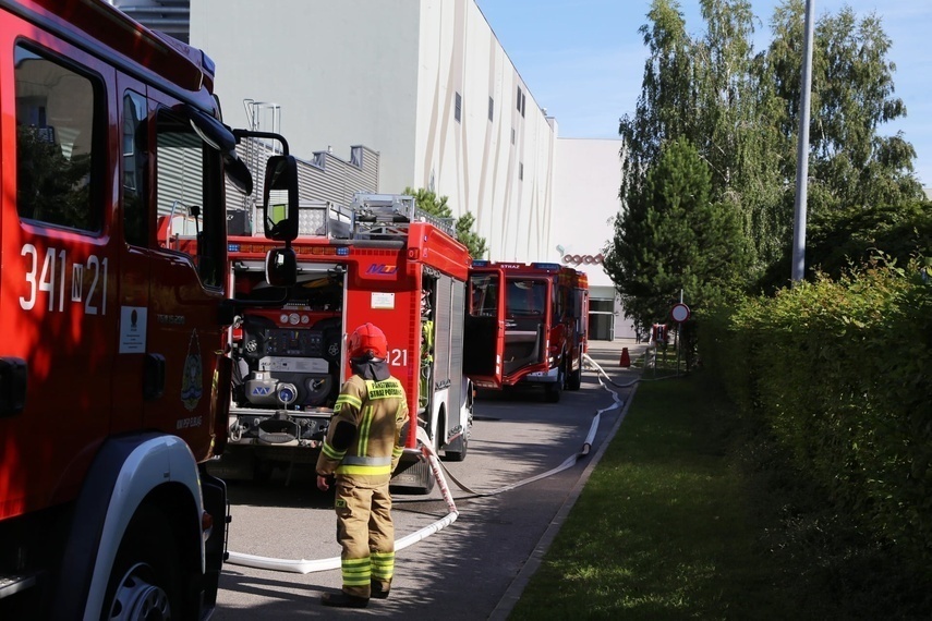 Elbląg, Pożar w Ogrodach, ewakuowano pracowników Elbląg, Pożar w Ogrodach, ewakuowano pracowników