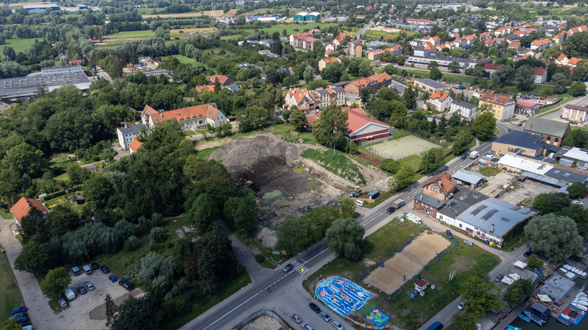 Elbląg, Widok na teren inwestycji z lotu drona Elbląg, Widok na teren inwestycji z lotu drona