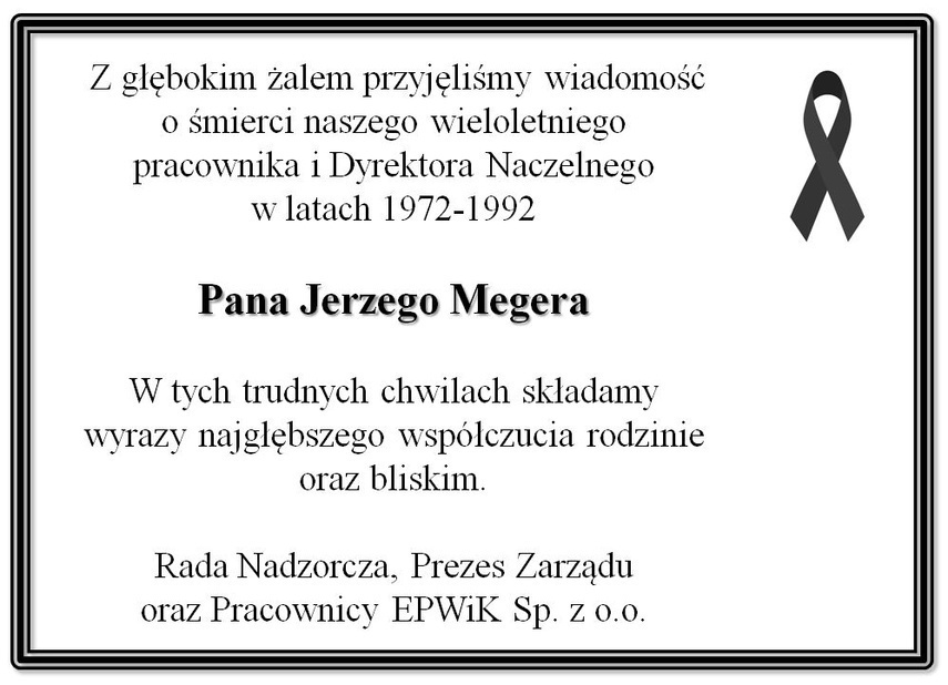 Kondolencje od EPWiK Kondolencje od EPWiK
