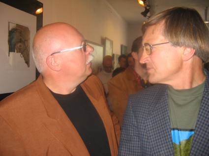 Elbląg, Zbyszek Opalewski i Mirosław Dziewiałtowicz na otwarciu jubileuszowej wystawy w Pro Arte-Pax Elbląg, Zbyszek Opalewski i Mirosław Dziewiałtowicz na otwarciu jubileuszowej wystawy w Pro Arte-Pax
