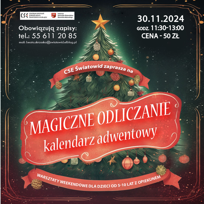 Elbląg, Magiczne Odliczanie - warsztaty świąteczne dla dzieci i opiekunów Elbląg, Magiczne Odliczanie - warsztaty świąteczne dla dzieci i opiekunów