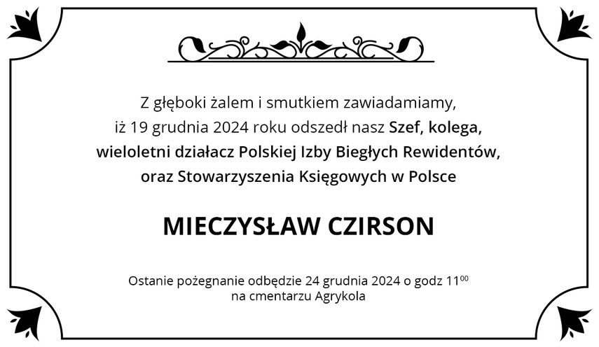 Elbląg, Odszedł Mieczysław Czirson Elbląg, Odszedł Mieczysław Czirson