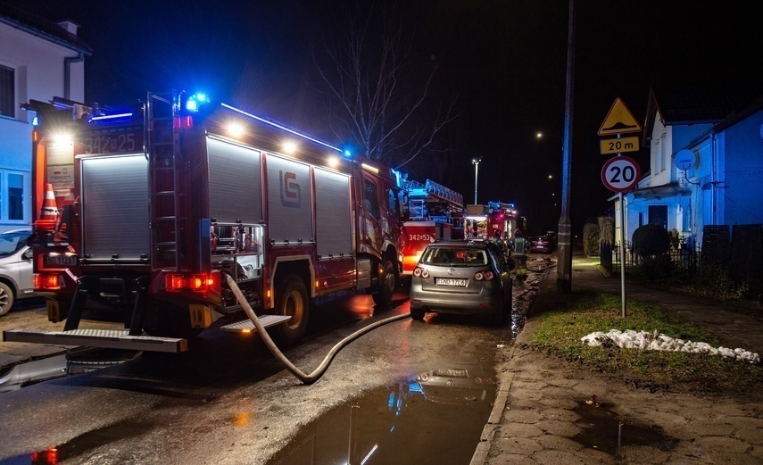 Elbląg, Pożar przy ul. Grochowskiej Elbląg, Pożar przy ul. Grochowskiej