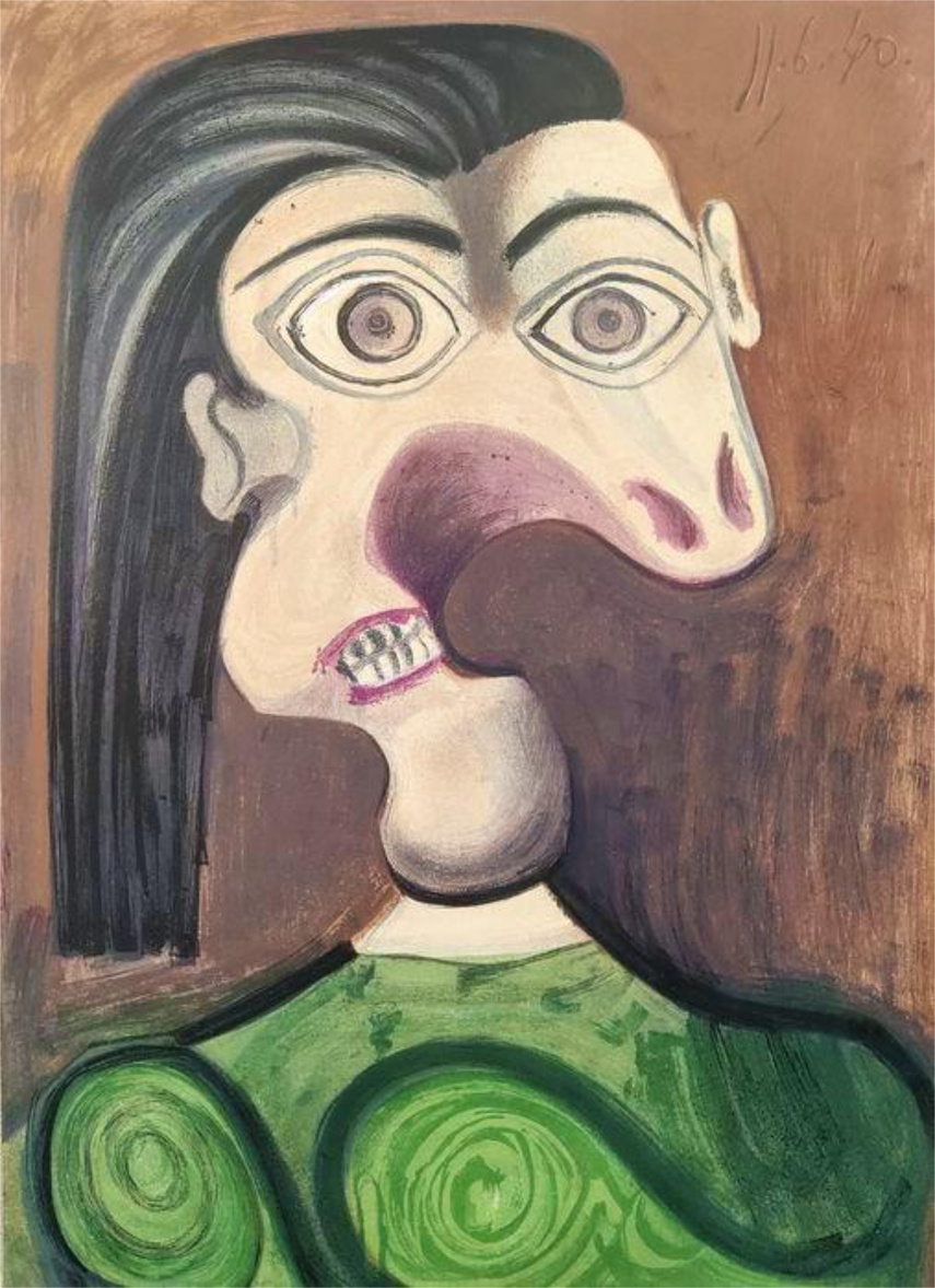 Elbląg, Pablo Picasso, "Kobieta wojny I"; źródło: Galeria Epicentrum Elbląg, Pablo Picasso, "Kobieta wojny I"; źródło: Galeria Epicentrum