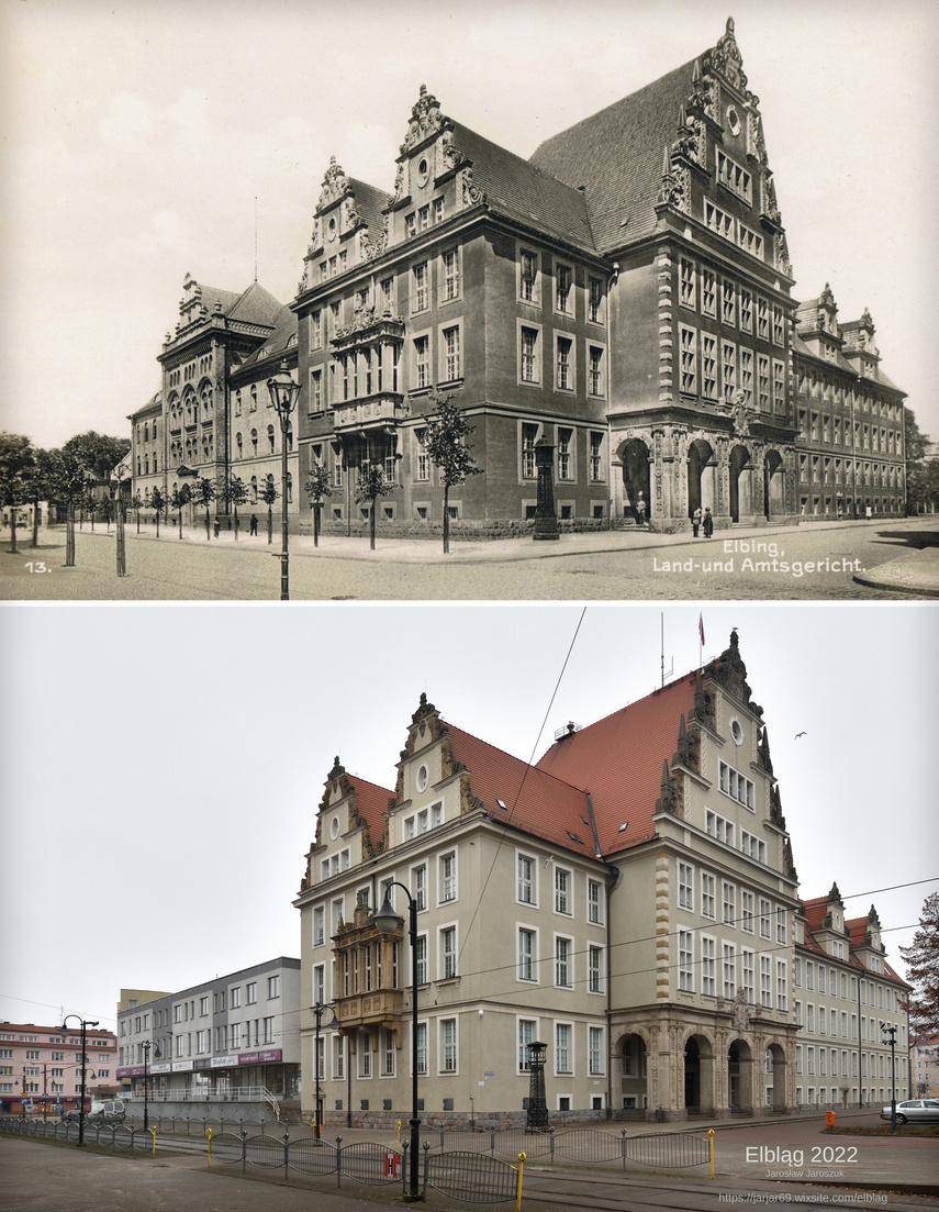 Elbląg, Z 1 Maja na Garbary (W kadrach pomiędzy Elbingiem a Elblągiem) Elbląg, Z 1 Maja na Garbary (W kadrach pomiędzy Elbingiem a Elblągiem)