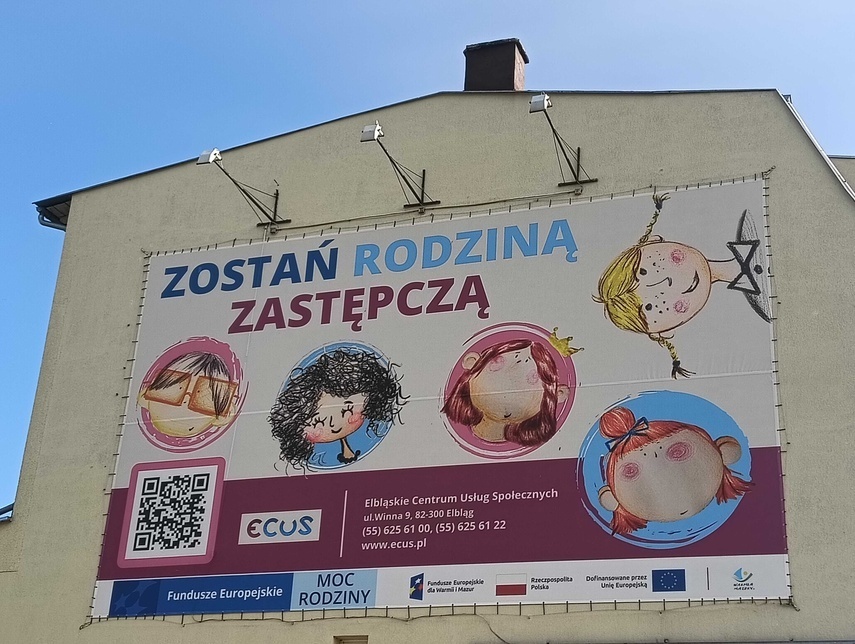 Elbląg, Baner promujący projekt przy ul. Robotniczej. Elbląg, Baner promujący projekt przy ul. Robotniczej.
