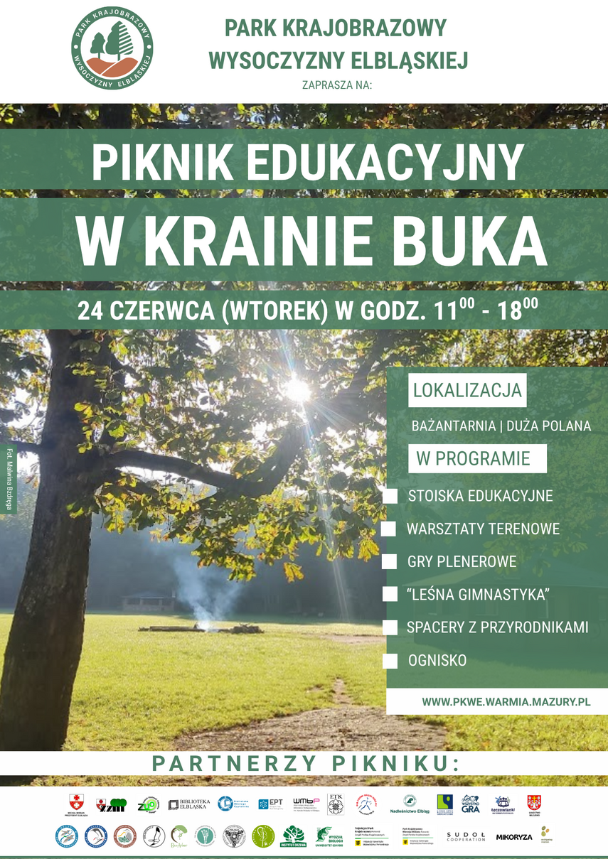 Elbląg, „W Krainie Buka” - piknik edukacyjny w Bażantarni! Elbląg, „W Krainie Buka” - piknik edukacyjny w Bażantarni!