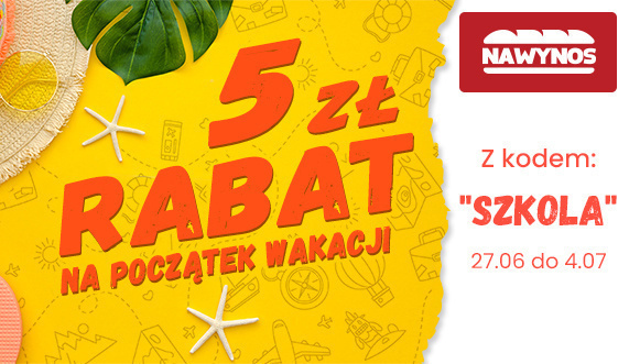 Dodatkowe 5 zł rabatu z kodem SZKOLA Dodatkowe 5 zł rabatu z kodem SZKOLA