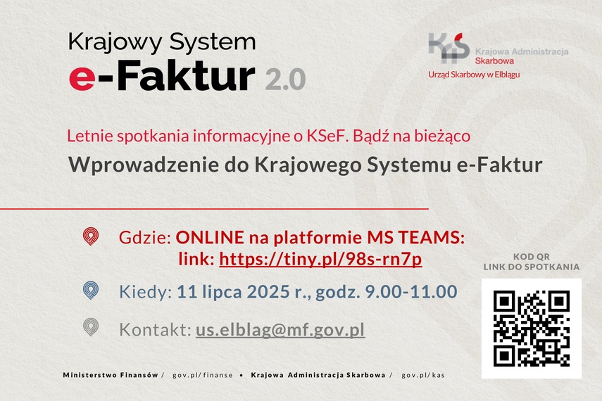 Elbląg, Letnie spotkania informacyjne o KSeF. Bądź na bieżąco Elbląg, Letnie spotkania informacyjne o KSeF. Bądź na bieżąco