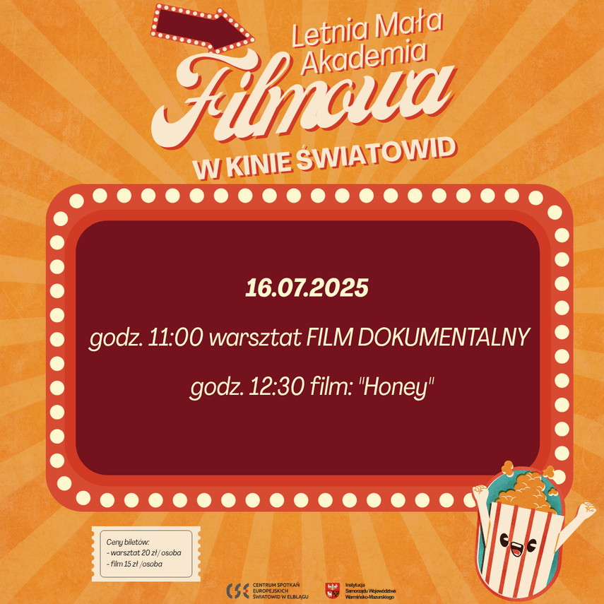 Elbląg, Warsztaty o filmie dokumentalnym i seans filmu "Honey" Elbląg, Warsztaty o filmie dokumentalnym i seans filmu "Honey"