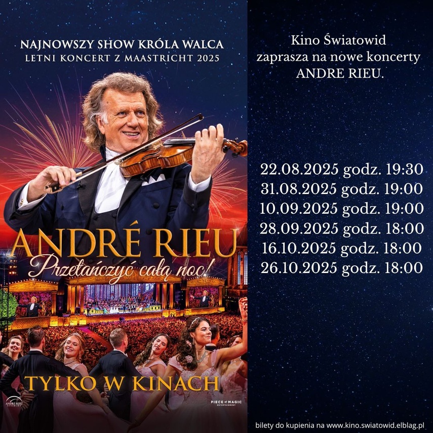 Elbląg, Wielka uczta muzyczna z André Rieu w Kinie Światowid Elbląg, Wielka uczta muzyczna z André Rieu w Kinie Światowid