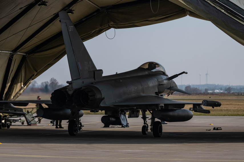 Elbląg, Samolot Typhoon RAF-u w bazie w Malborku. Elbląg, Samolot Typhoon RAF-u w bazie w Malborku.