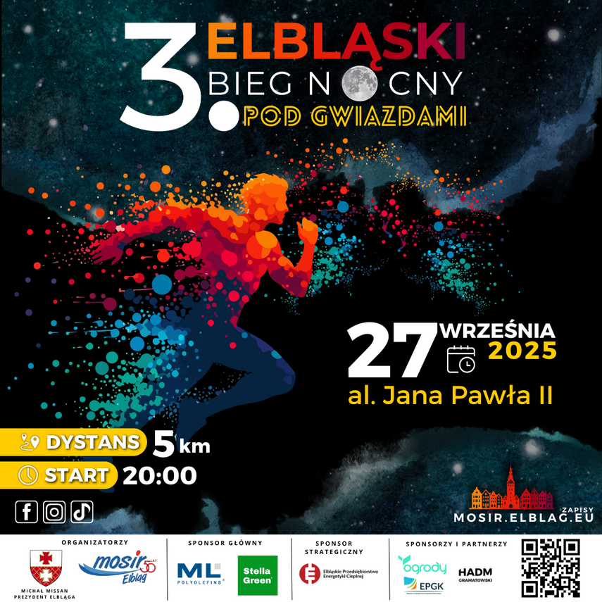 Elbląg, 3. Elbląski Bieg Nocny pod Gwiazdami - Ruszyły zapisy! Elbląg, 3. Elbląski Bieg Nocny pod Gwiazdami - Ruszyły zapisy!