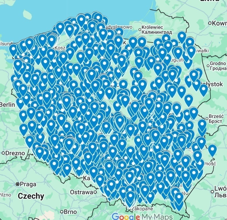 Elbląg, Mapa dotacji przyznanych z KPO przedsiębiorcom z branży HoReCa