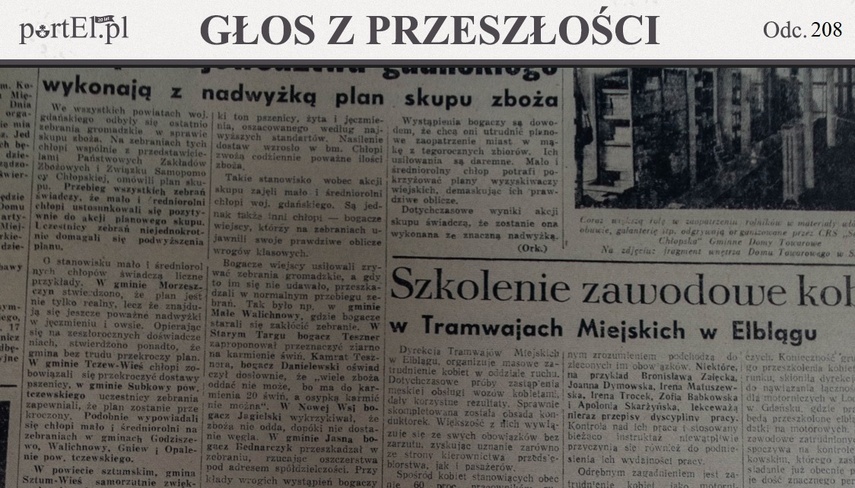 Elbląg, "Zatrudnienie kobiet jako motorniczych" (Głos z przeszłości, odc. 208)