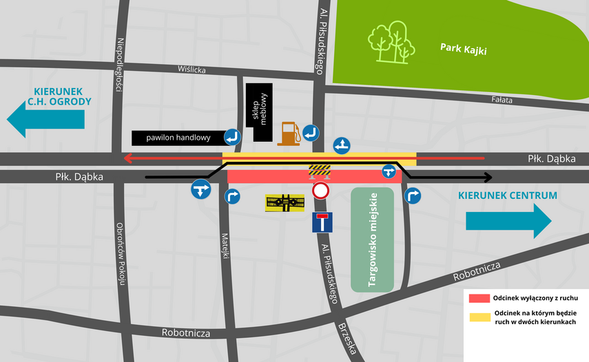 Elbląg, Zmiany organizacji ruchu na Dąbka Elbląg, Zmiany organizacji ruchu na Dąbka
