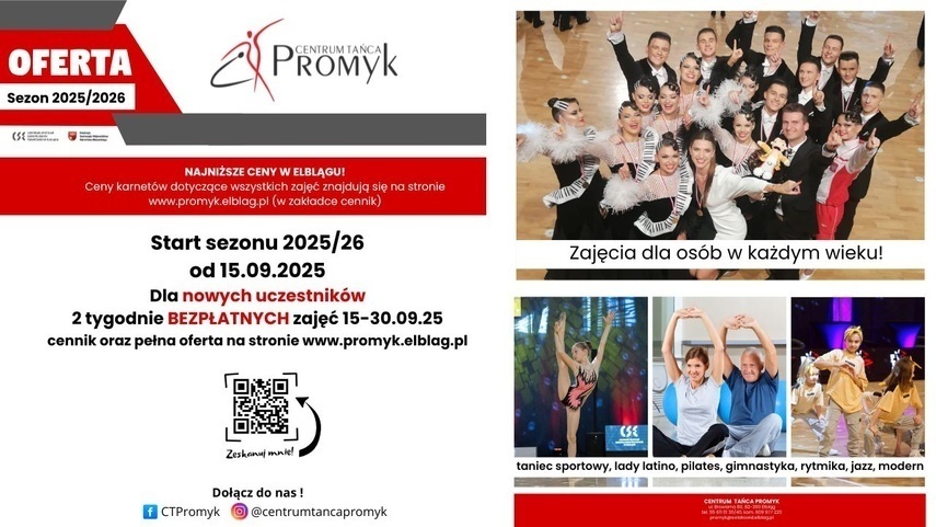 Elbląg, Tańcz, ćwicz, odkryj siebie - CT Promyk startuje z nowym sezonem. Dwa tygodnie bezpłatnych zajęć