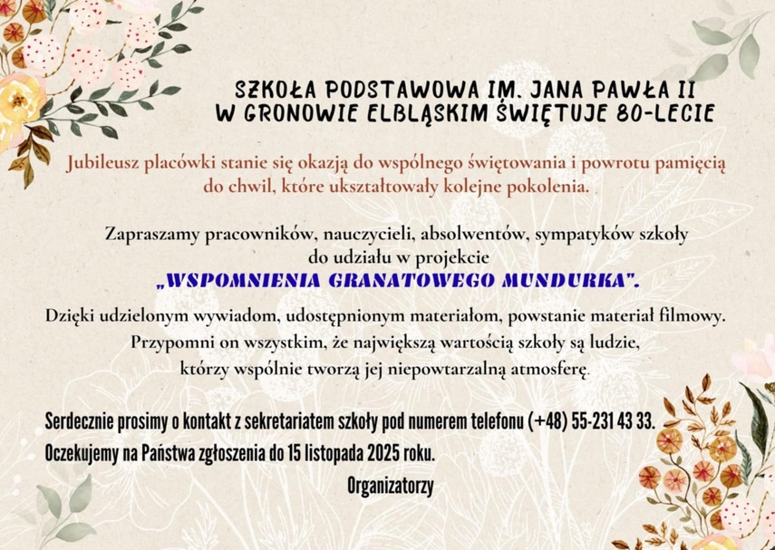 Elbląg, Szkoła w Gronowie Elbląskim szuka absolwentów
