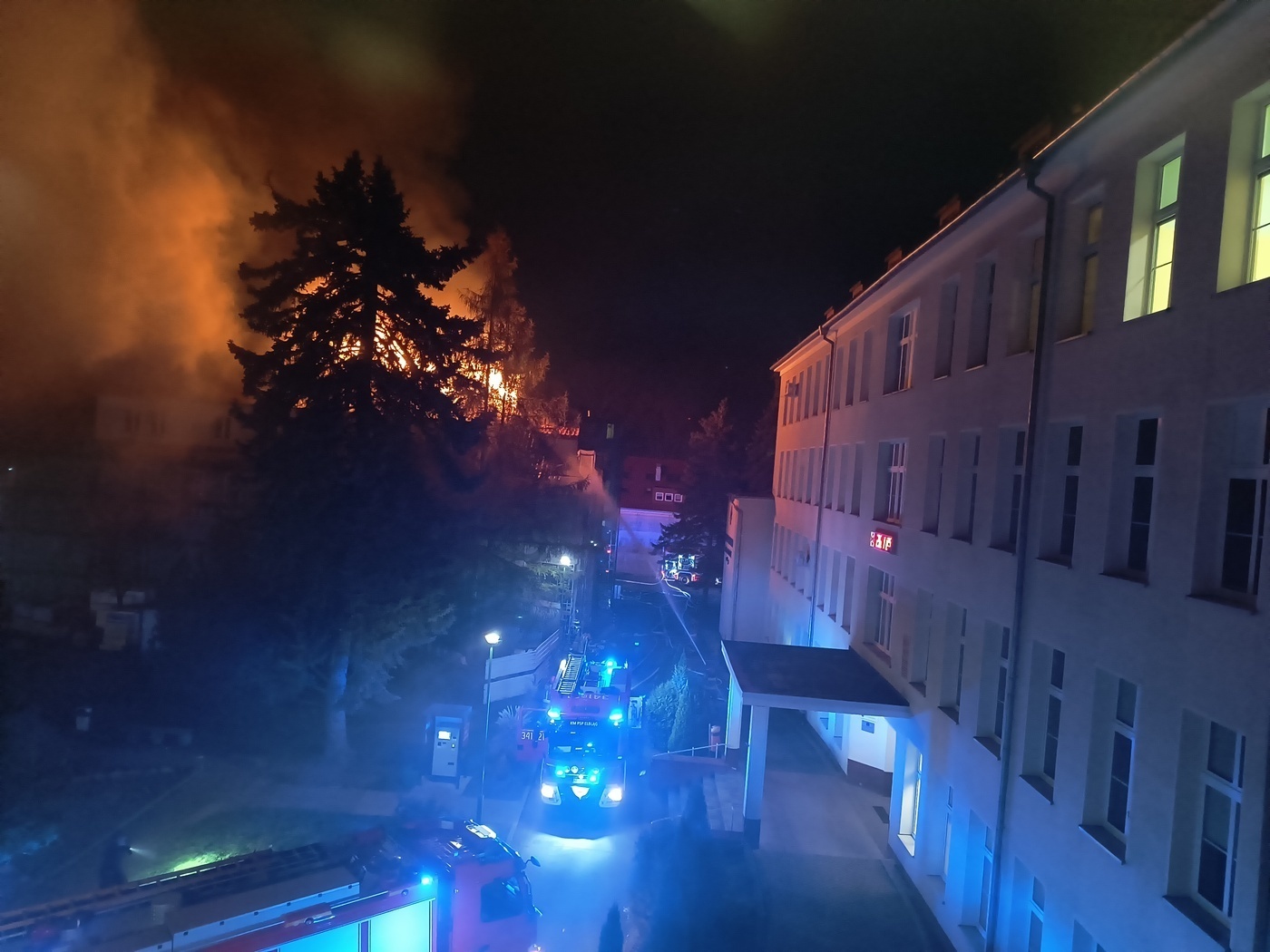 Elbląg, Pożar w Szpitalu Miejskim,