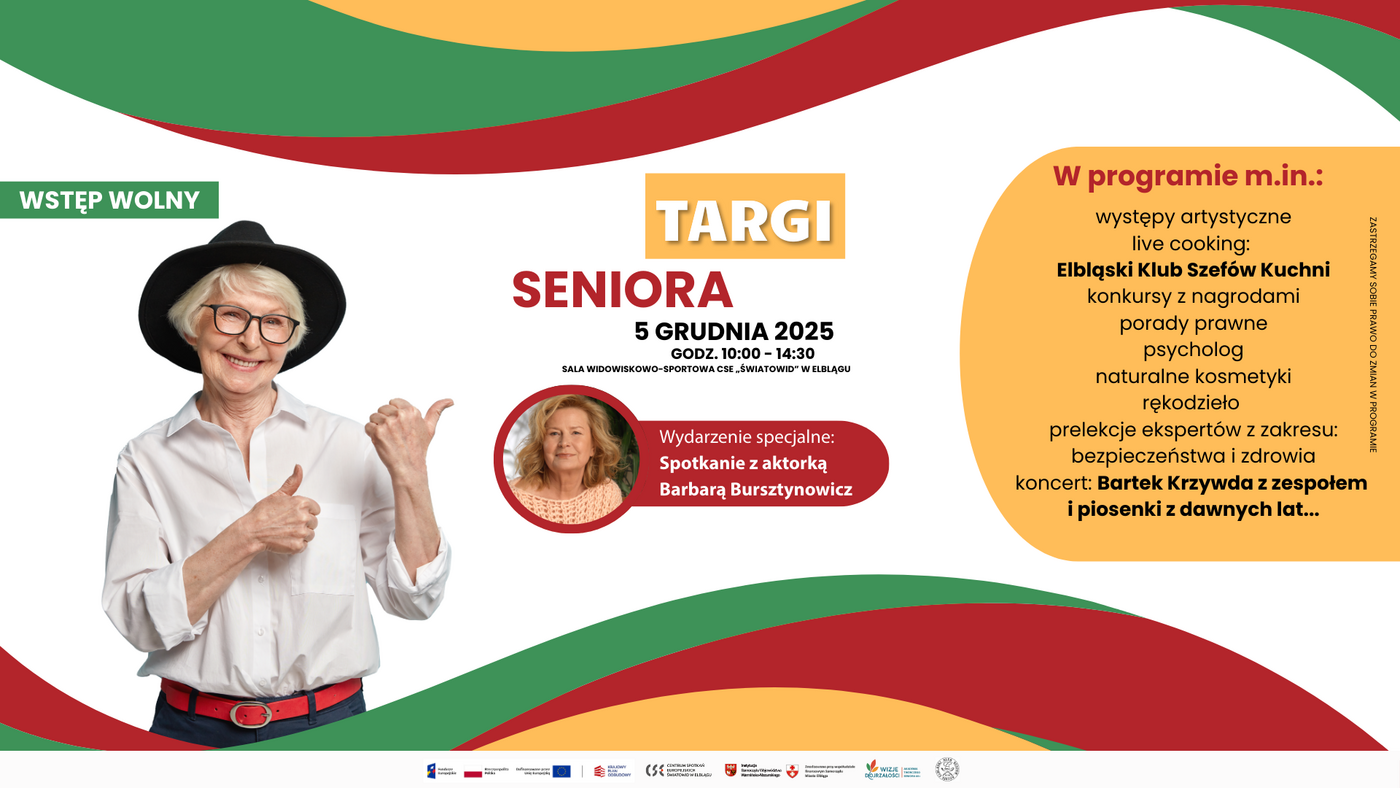 Targi Seniora - Teraz My! 5 grudnia w Centrum Spotkań Europejskich "Światowid" w Elblągu Targi Seniora - Teraz My! 5 grudnia w Centrum Spotkań Europejskich "Światowid" w Elblągu