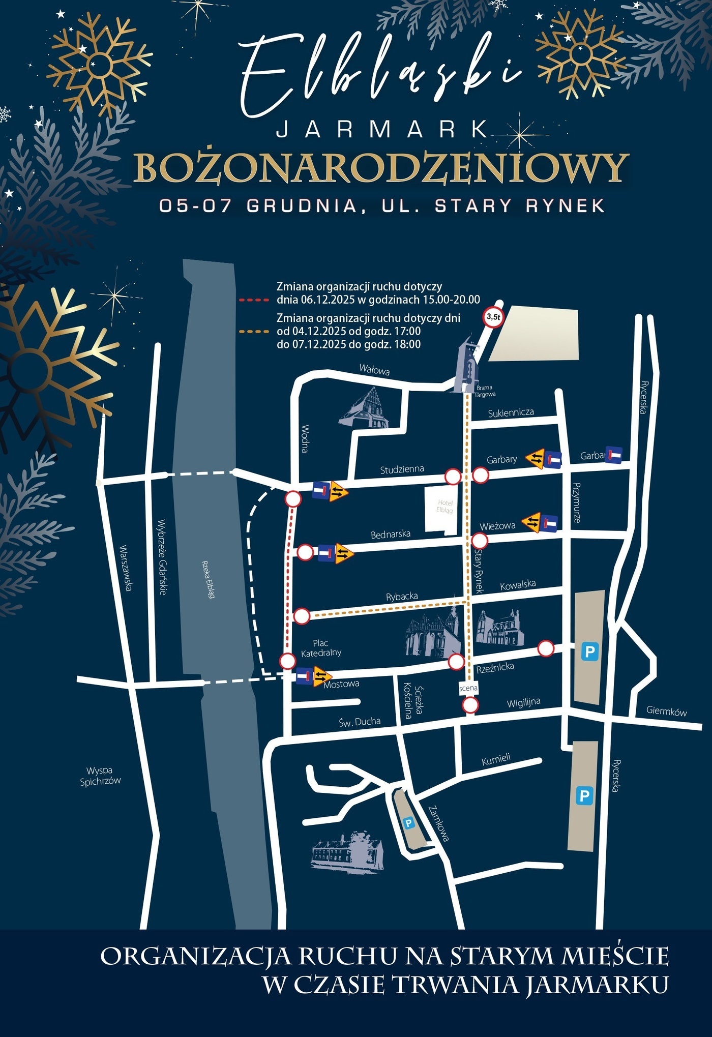 Elbląski Jarmark Bożonarodzeniowy - zmiany w organizacji ruchu [ Wiadomości ]
