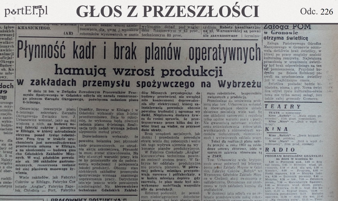 Elbląg, Głos Wybrzeża nr 259, 1950 r.
