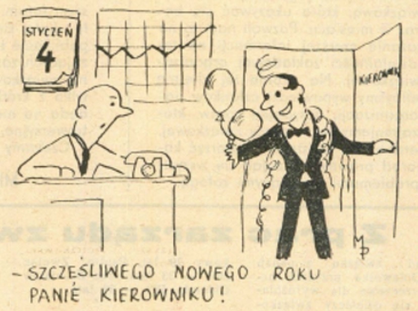 Elbląg, Humor i satyra zawsze gościły na łamach „Głosu Zamechu”. Nie brakowało jej również w kontekście zabawy sylwestrowej, która potrafiła się nieco przedłużyć