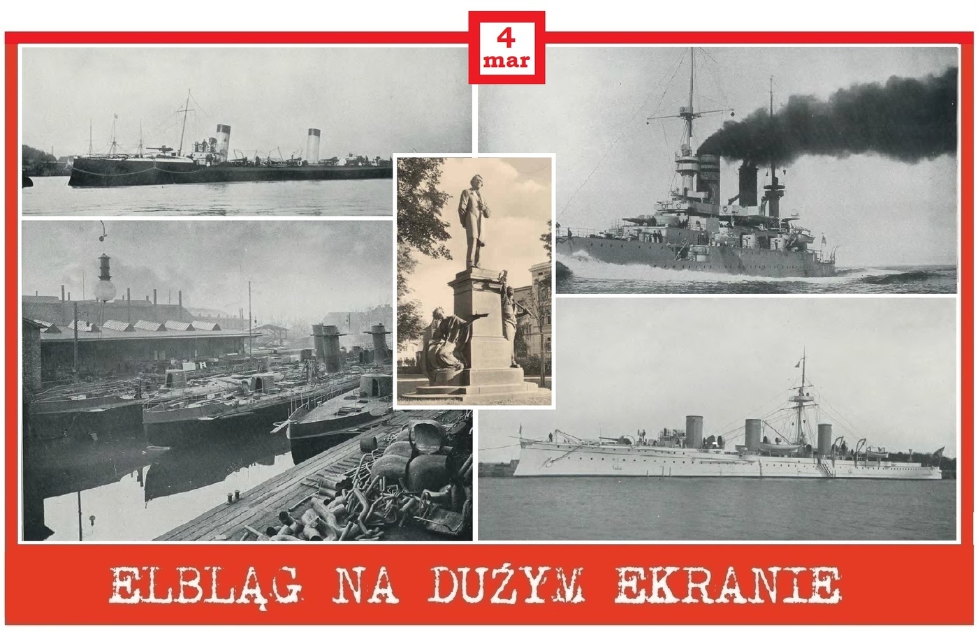 Elbląg, Schichau, Elbląg i okręty na dużym ekranie w kinie Światowid