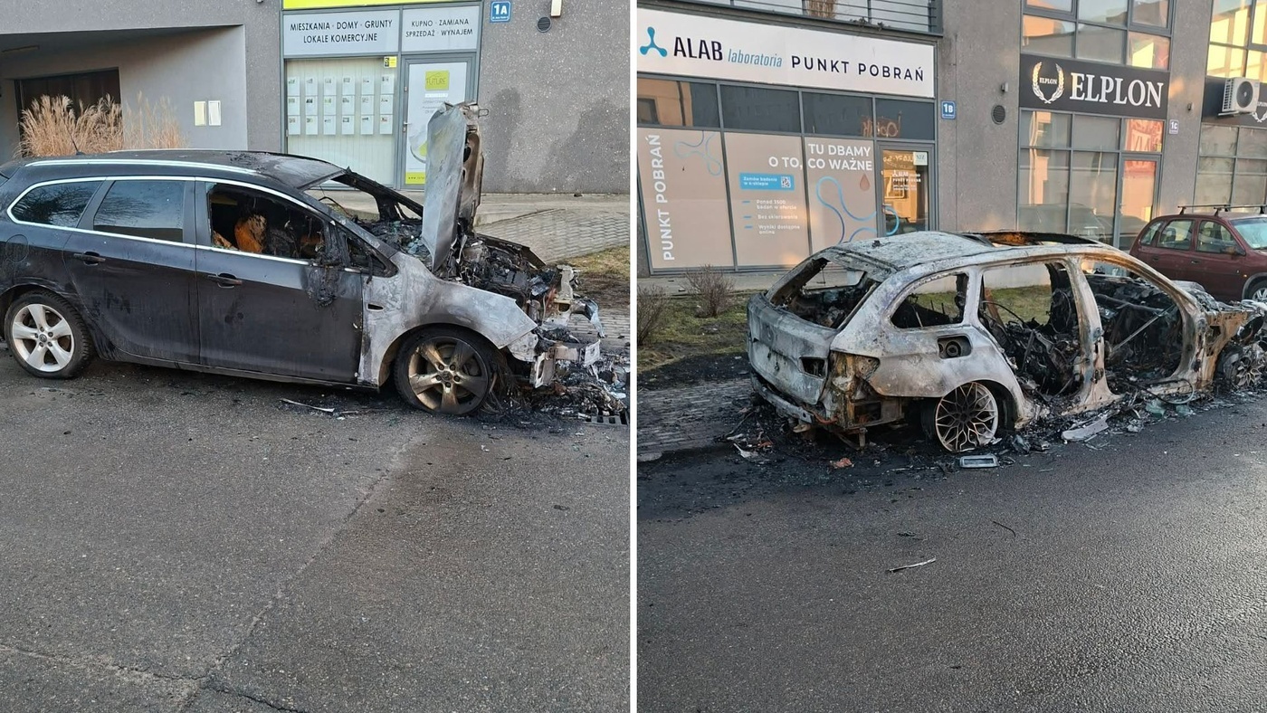 Elbląg, Spłonęły dwa auta
