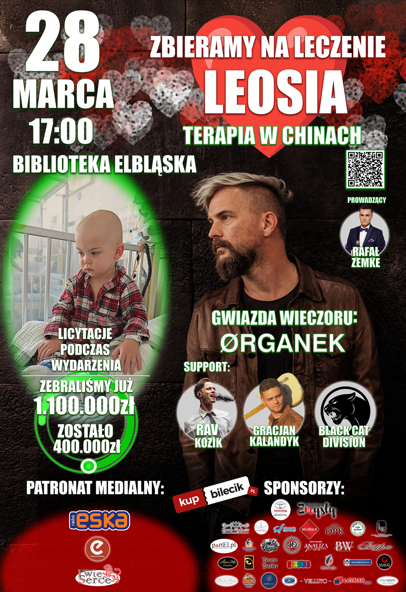 Elbląg, Koncert Charytatywny: Tomasz Organek, RAV KOZIK, Gracjan Kalandyk gramy dla Leosia - Elbląg! Wydarzenie poprowadzi Rafał Zemke