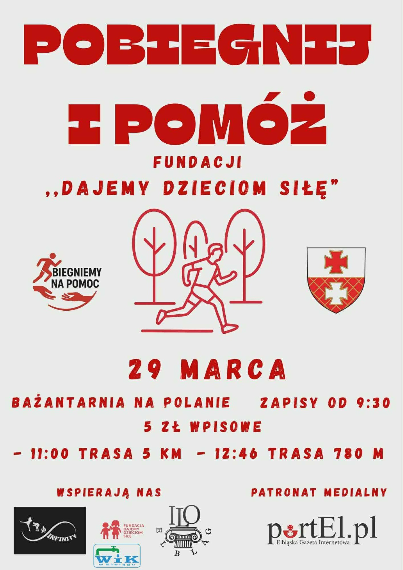 Elbląg, Bieg i pomoc w jednym