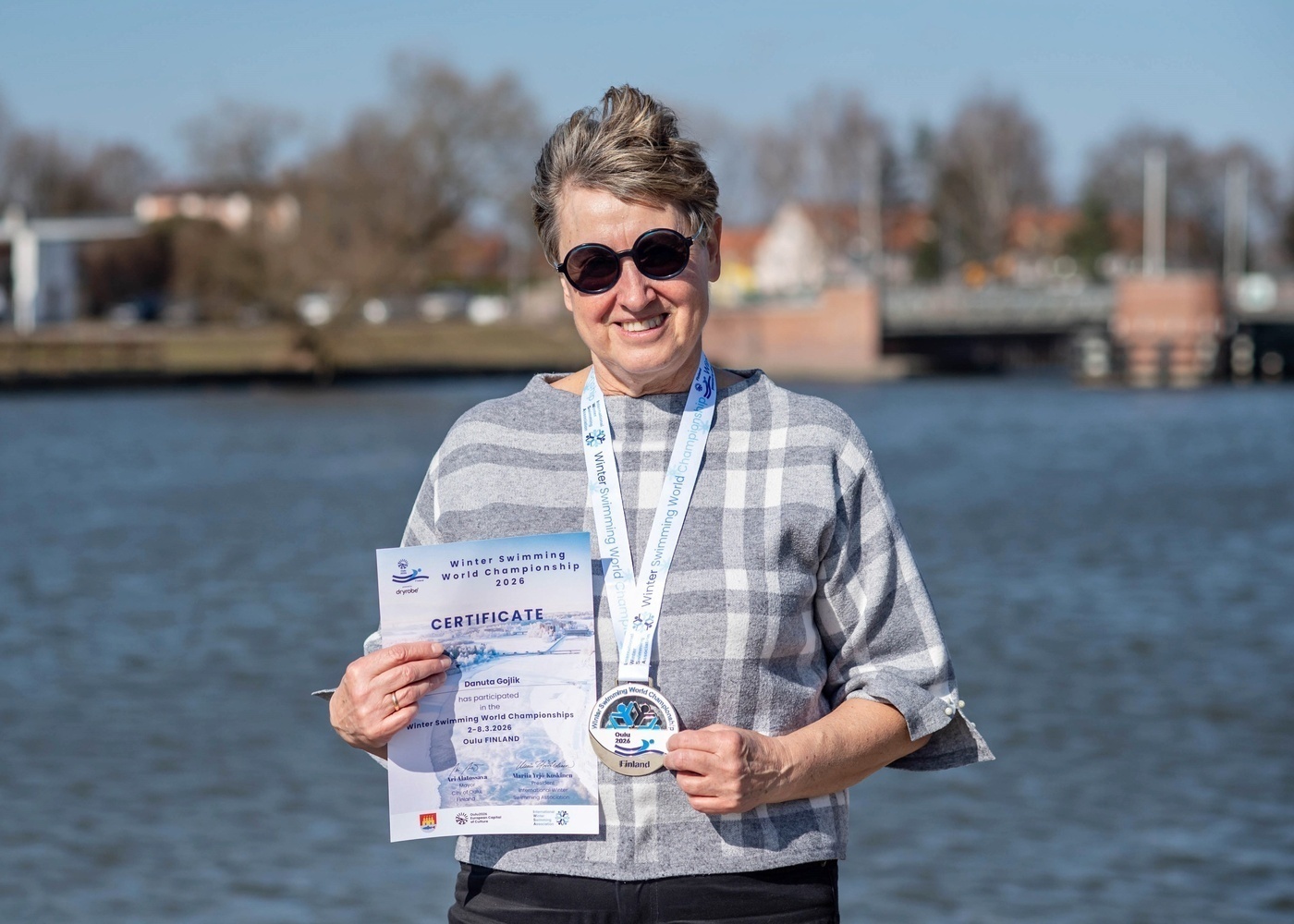 Elbląg, Danuta Gojlik z medalem za wicemistrzostwo świata