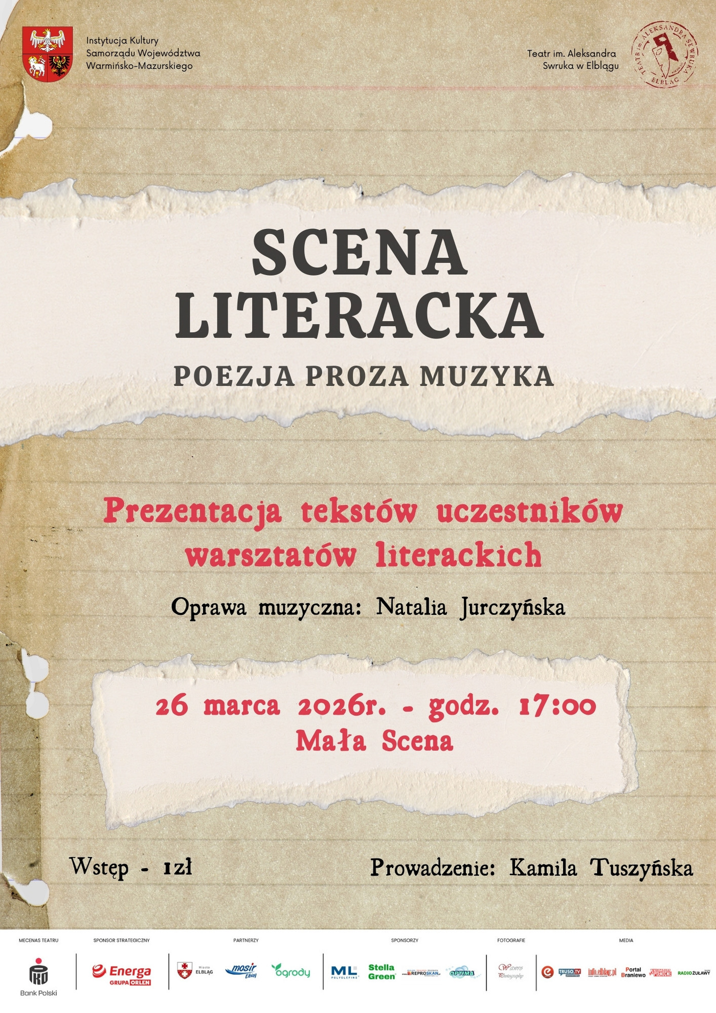 Elbląg, Zapraszamy na prezentację uczestników Sceny Literackiej!