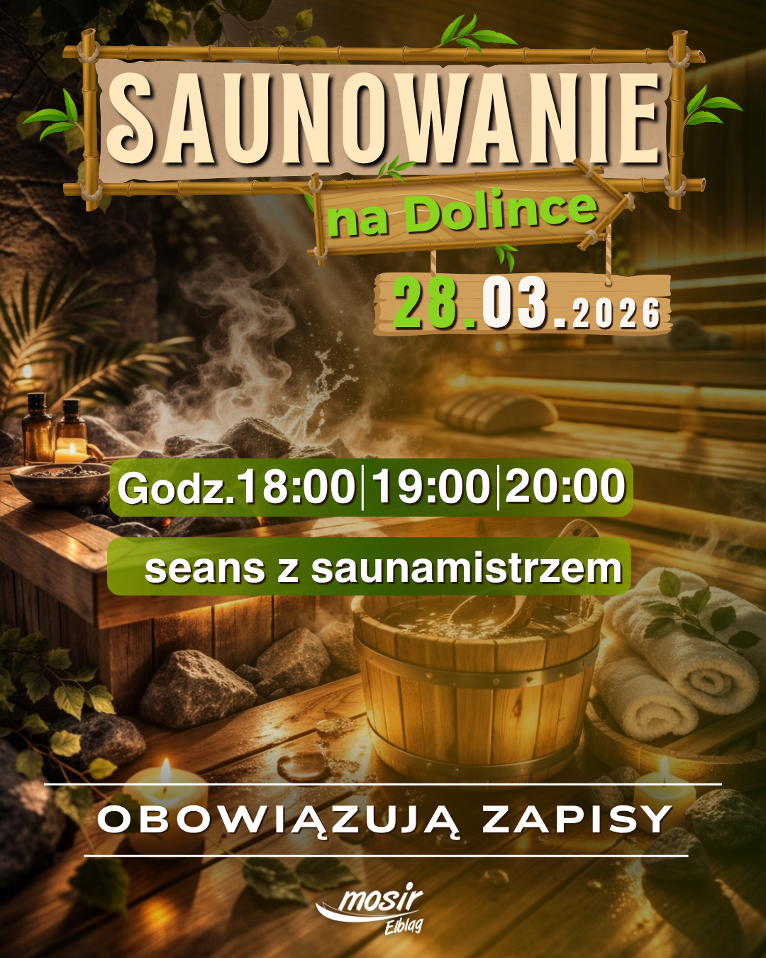 Elbląg, Kameralne seanse z saunamistrzem w CRW Dolinka Elbląg, Kameralne seanse z saunamistrzem w CRW Dolinka