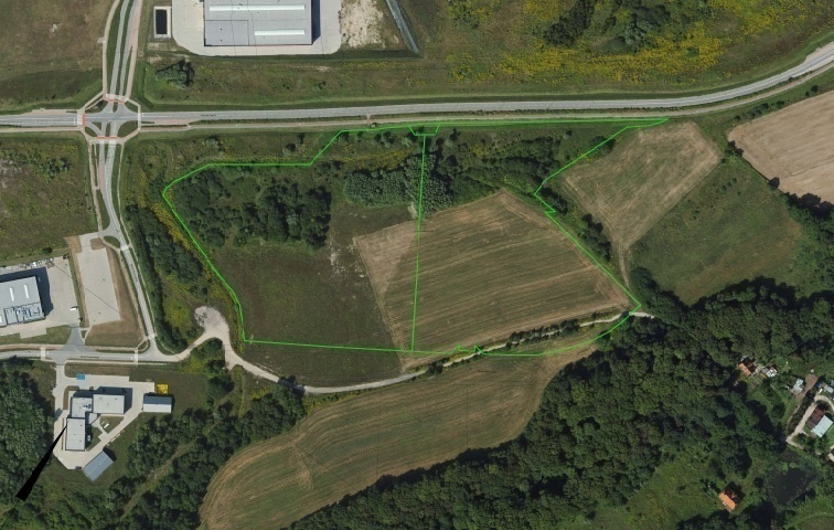 Elbląg, Na tych działkach oznaczonych zielonymi liniami ma powstać nowy zakład z magazynem
