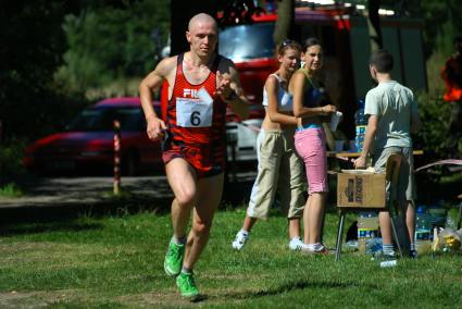 Elbląg, Zwycięzca zawodów Artur Pelo na trasie maratonu Elbląg, Zwycięzca zawodów Artur Pelo na trasie maratonu