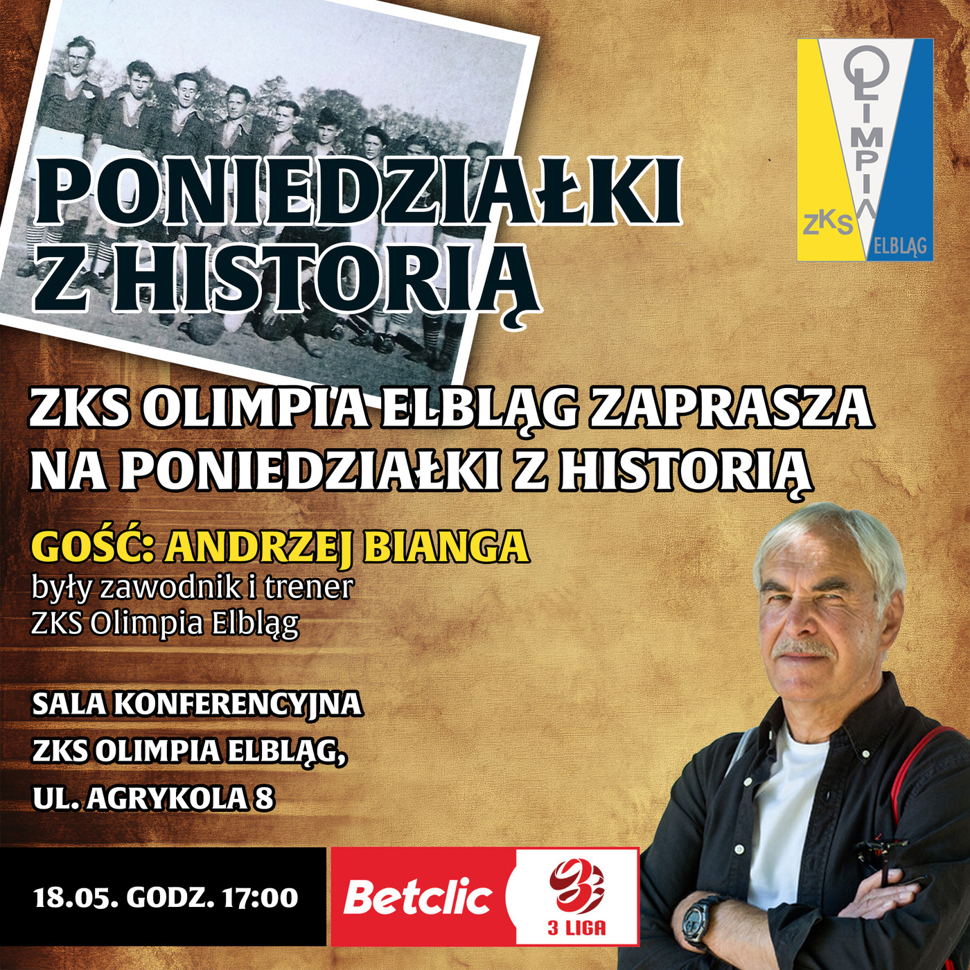 Elbląg, Poniedziałki z historią. Gościem Andrzej Bianga