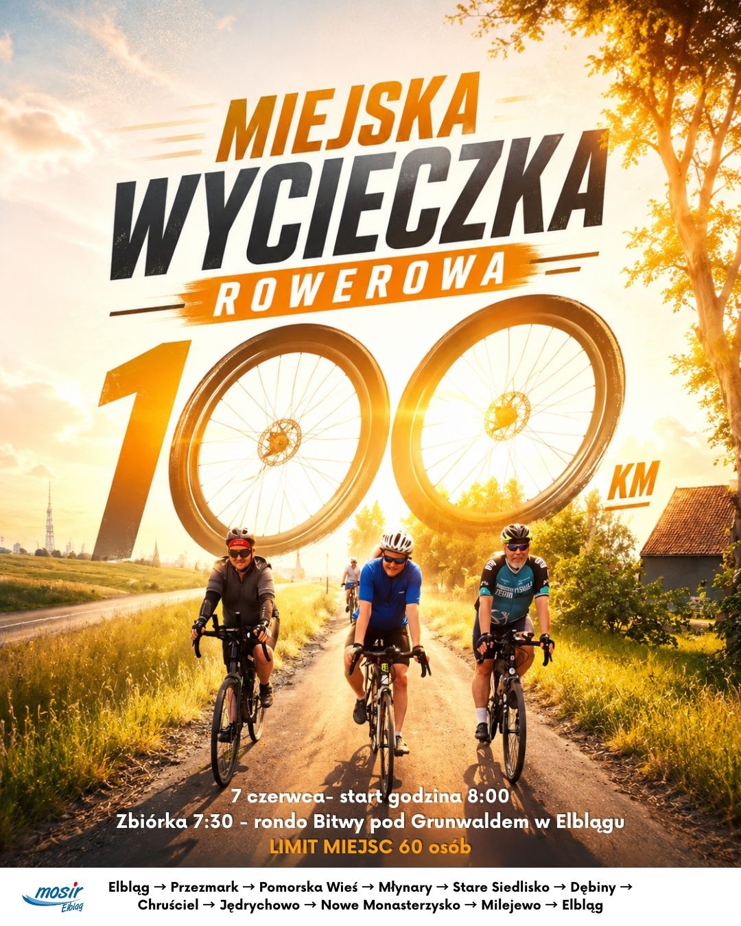 Elbląg, Sto kilometrów rowerami do wsi Dębiny