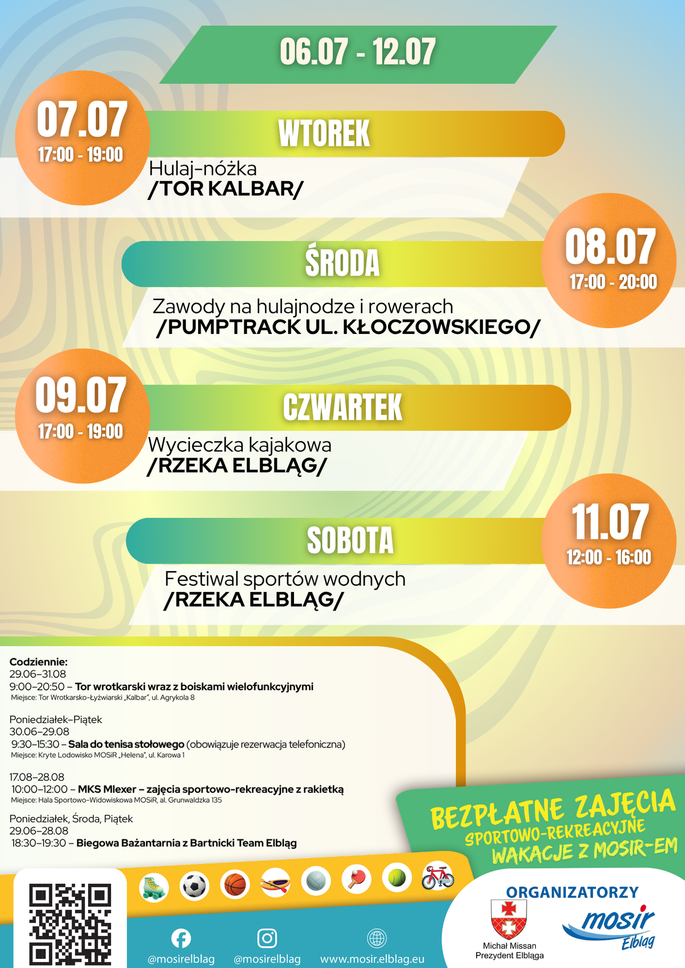 Elbląg, Aktywny tydzień z MOSiR-em Elbląg, Aktywny tydzień z MOSiR-em