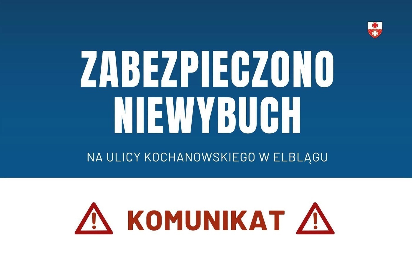 Elbląg, Niewybuch na Kochanowskiego