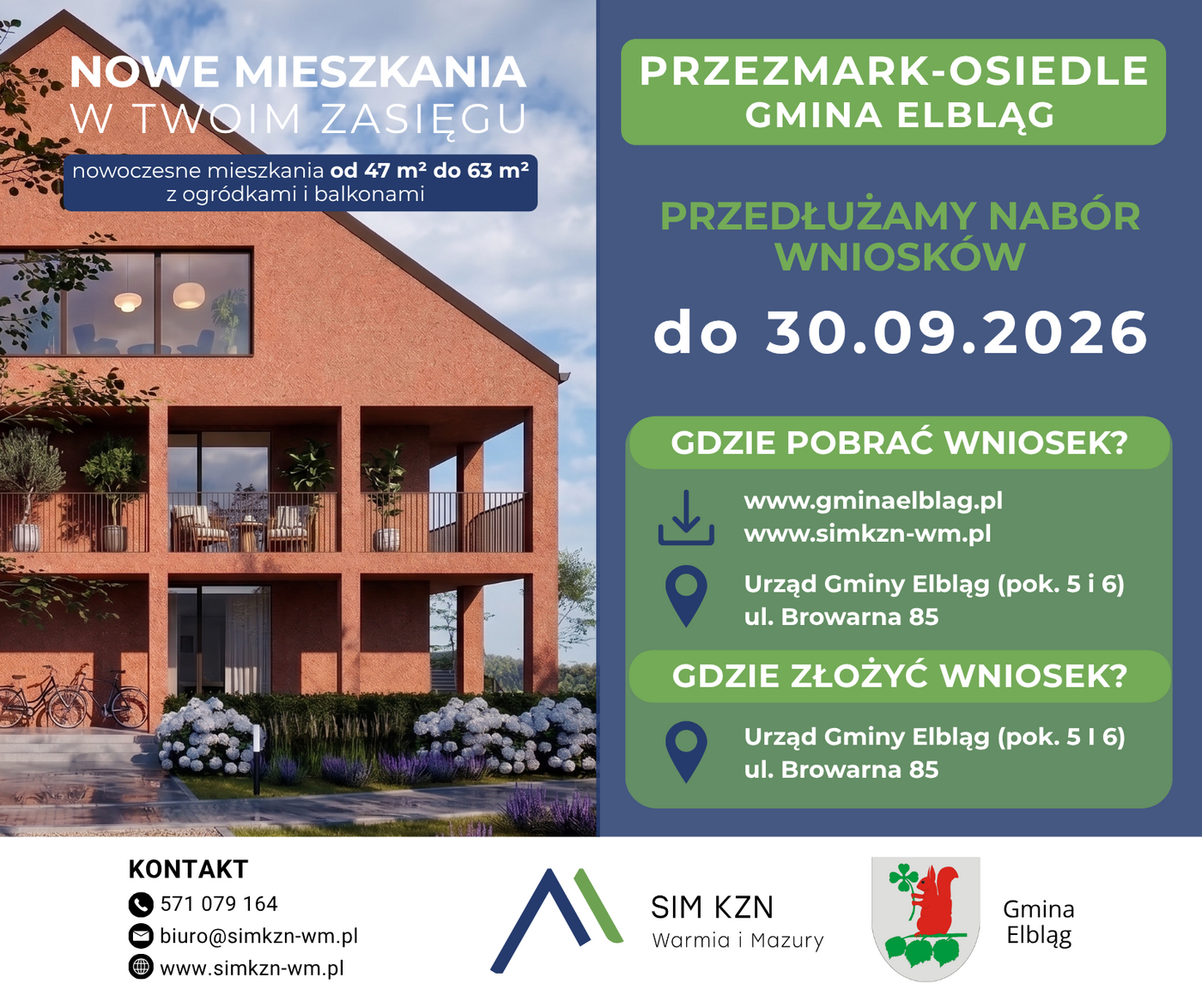 Nowoczesne i przystępne cenowo mieszkania w Gminie Elbląg. Ruszył nabór wniosków w programie SIM! Nowoczesne i przystępne cenowo mieszkania w Gminie Elbląg. Ruszył nabór wniosków w programie SIM!