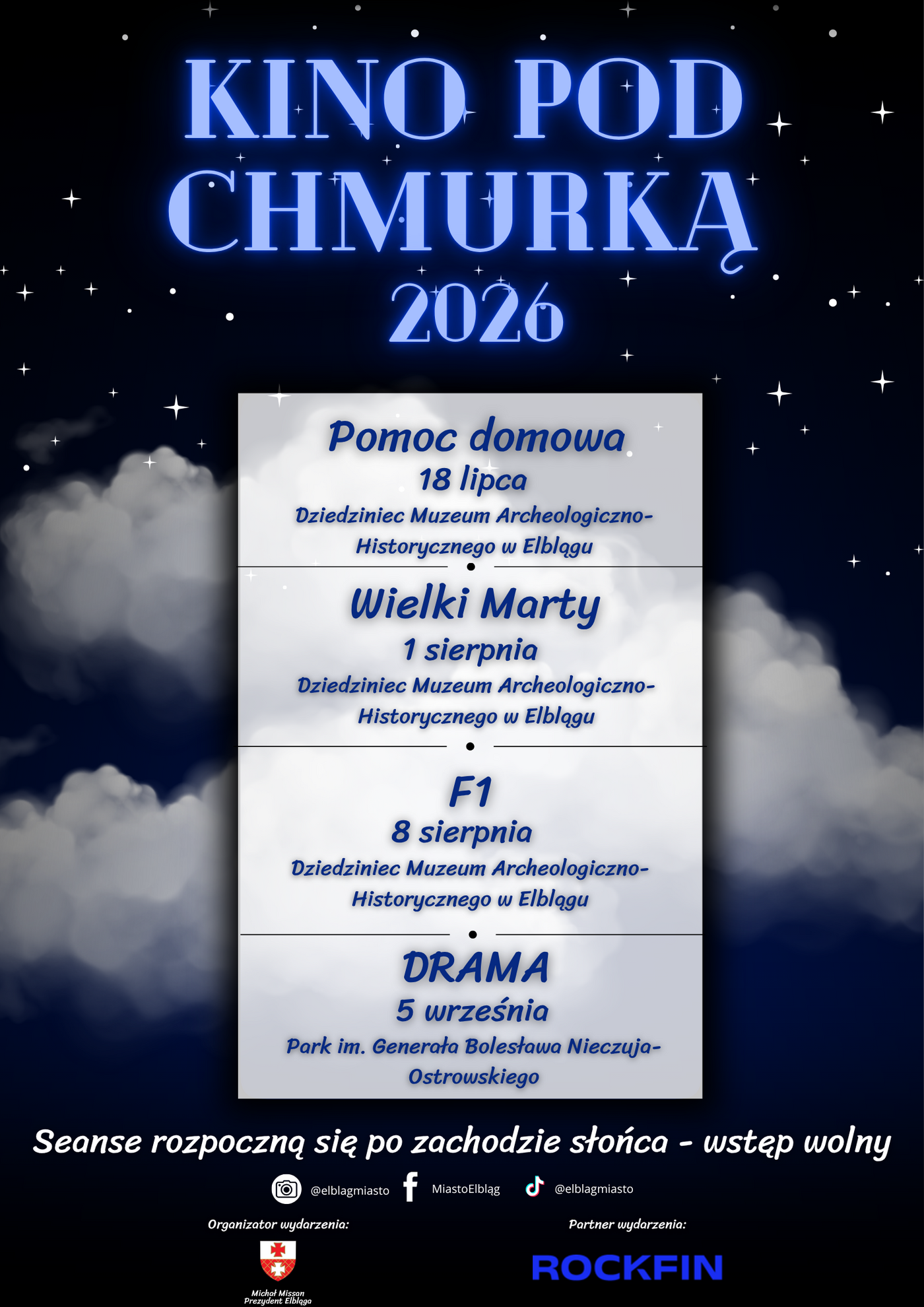Elbląg, Kino pod chmurką zaprasza