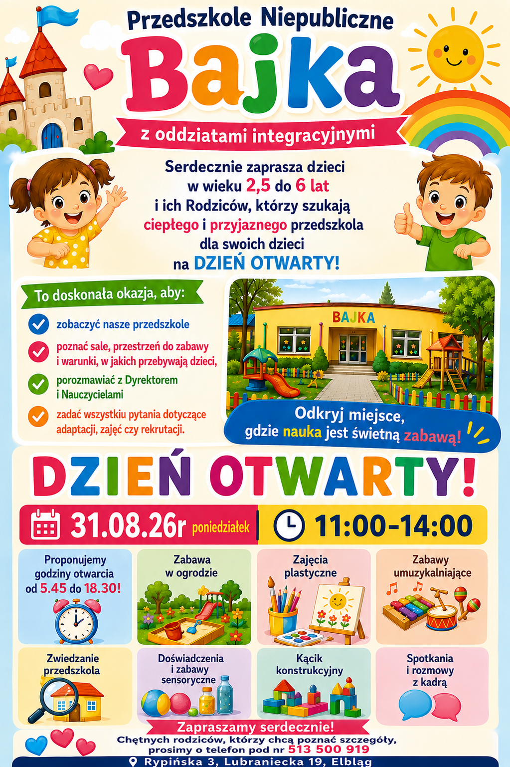 Dzień Otwarty w Przedszkolu Niepublicznym „Bajka” - miejscu, w którym dzieci czują się jak w domu Dzień Otwarty w Przedszkolu Niepublicznym „Bajka” - miejscu, w którym dzieci czują się jak w domu