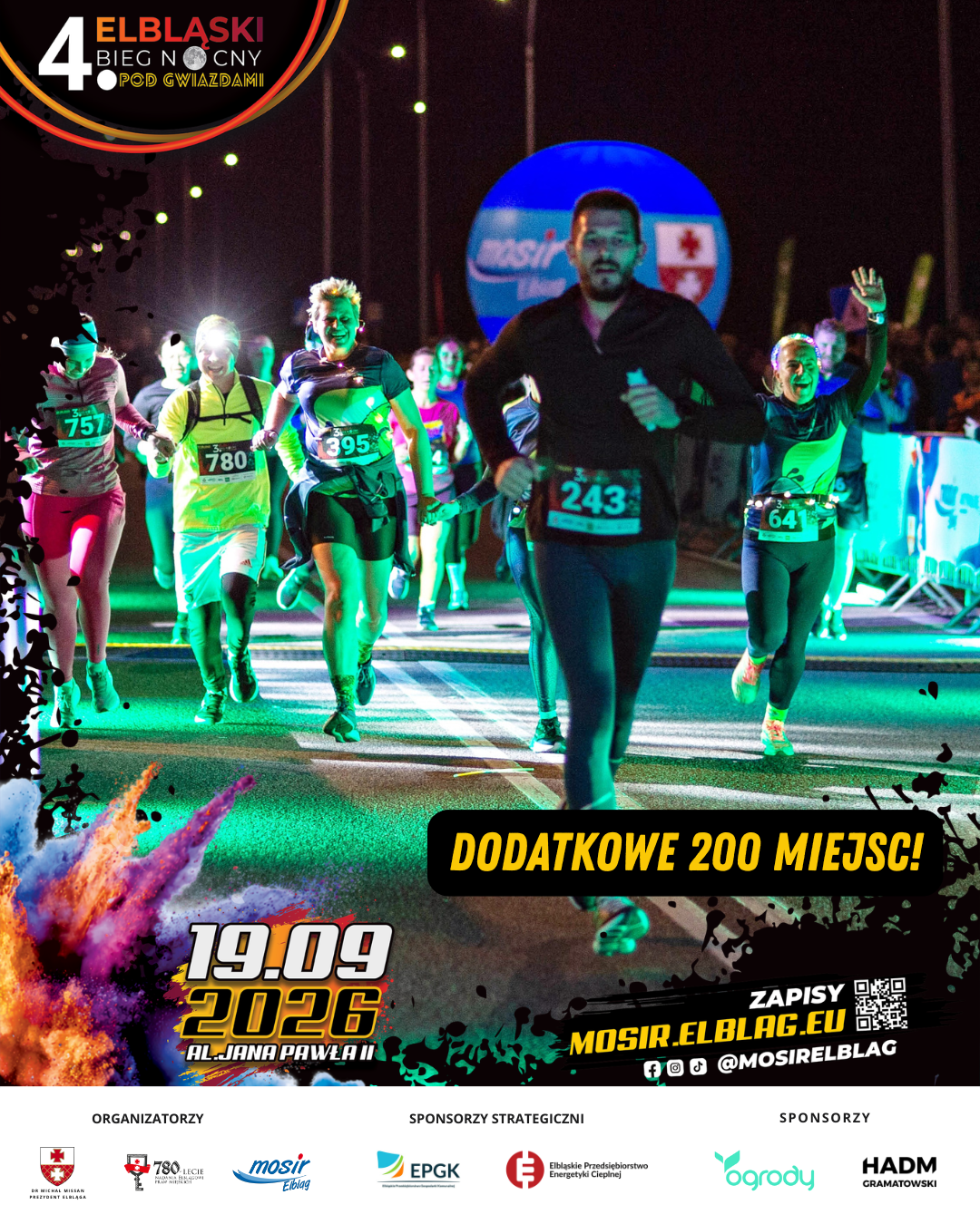 Elbląg, Dodatkowe 200 miejsc na Bieg Nocny Elbląg, Dodatkowe 200 miejsc na Bieg Nocny