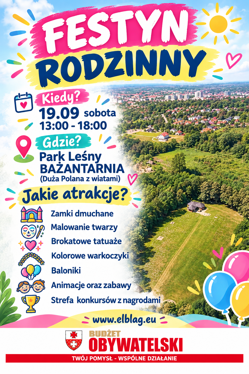 Elbląg, Rodzinny Festyn w Bażantarni - moc atrakcji i zabawy Elbląg, Rodzinny Festyn w Bażantarni - moc atrakcji i zabawy